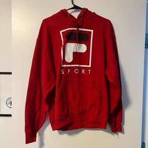 Red Fila Hoodie.